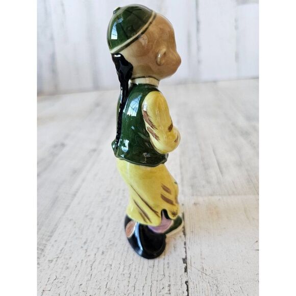 Gort wong li boy monk Buddha Chinese figurine statue vintage yellow bone china - Picture 4 of 9